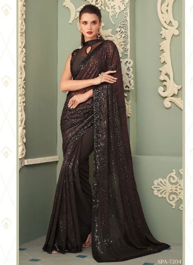 Sparkle TFH New Latest Designer Party Wear Smooth Georgette Saree Collection